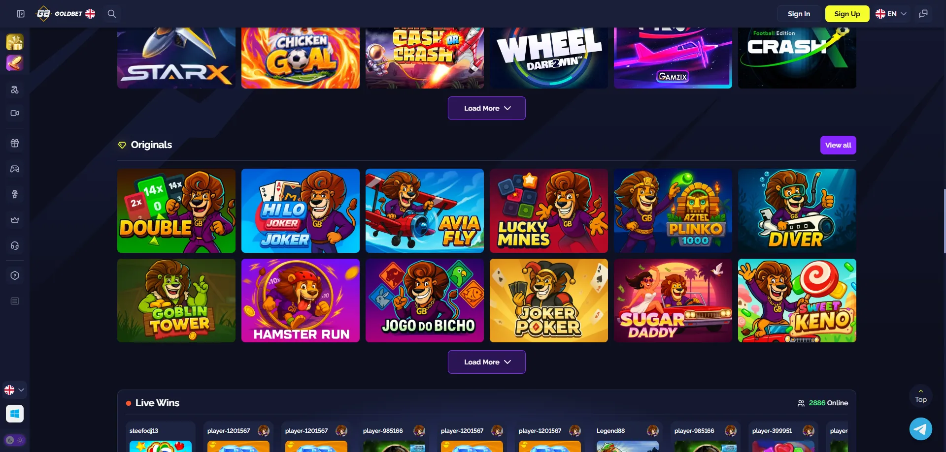 Jogos de slots e cassino ao vivo dispon&iacute;veis na plataforma Goldbet