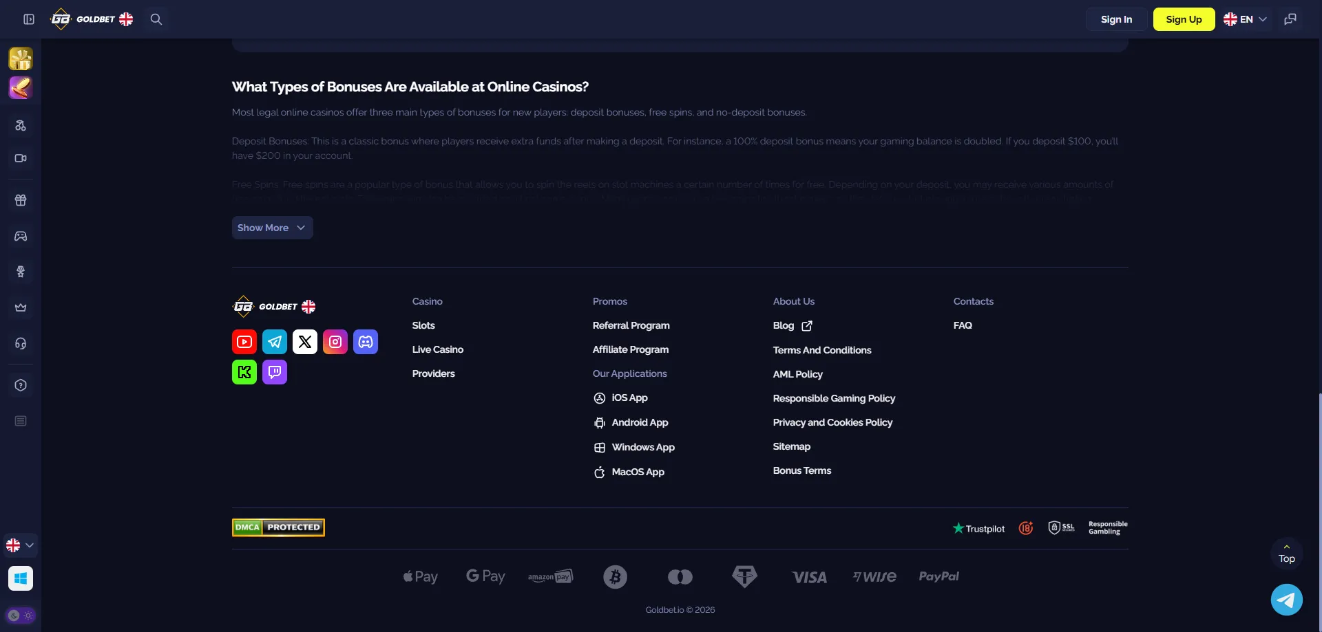 M&eacute;todos de pagamento Goldbet Casino PIX cripto e cart&otilde;es no Brasil
